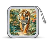 Tiger Walking The Jungle CD Case DVD Storage Case Portable