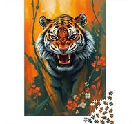 Tiger Wall Art Print-3 Jigsaw Puzzles Puzzle for Adults Kids. 1000 Pieces Whimsical Challenge Toy Educational Games Home Decoration for Adults& Kids Age 14 Years Up 70x50cm/1000pcs