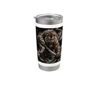 Tiger Warrior Ink Shadow Fantasy Stainless Steel Insulated Tumbler