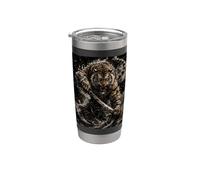 Tiger Warrior Ink Shadow Fantasy Stainless Steel Insulated Tumbler