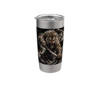 Tiger Warrior Ink Shadow Fantasy Stainless Steel Insulated Tumbler