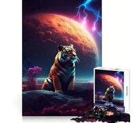 Tiger Watching The Space Jigsaw 1000 Pieces for Teenagers Mind Exercise Toy Relaxing Fun Design Assembly Perfect Present 38x52cm