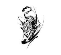 Tiger Waterproof Semi-Permanent And Long-Lasting 2 Weeks Temporary Tattoo Stickers For Men And Women Finger Chest Arm Back(5pcs)