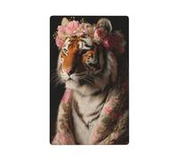 Tiger Wearing A Flower Crown Single Toggle Blank Wall Plate Light Switch Cover Decorative 1 Gang for Kitchen Room Bathroom Size 11.4x7cm