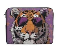 Tiger Wearing Sunglasses Laptop Sleeve Case 15inch Shockproof Slim Computer Bag 10-17 Inch Traveling Carrying Laptop Briefcase for Women Men Waterproof Compatible with MacBook Air, Hp, Dell, Lenovo