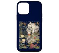 Tiger white Mirror Reflection with Lily Pad Art Design Case for iPhone 12 mini