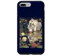 Tiger white Mirror Reflection with Lily Pad Art Design Case for iPhone 7 Plus/8 Plus