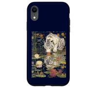 Tiger white Mirror Reflection with Lily Pad Art Design Case for iPhone XR