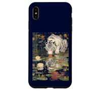 Tiger white Mirror Reflection with Lily Pad Art Design Case for iPhone XS Max