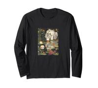 Tiger White Mirror Reflection with Lily Pad Art Design Long Sleeve T-Shirt