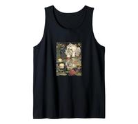 Tiger White Mirror Reflection with Lily Pad Art Design Tank Top