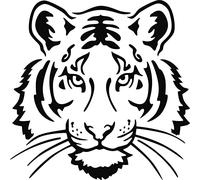Tiger Wild Animal Decal Sticker for Car/Window/Wall (White Gloss)