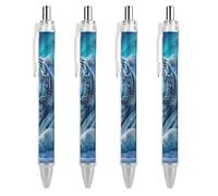 Tiger Wild Animal Retractable Ballpoint Pen Black Ink Ball Point Pen Work Pens 4 PCS