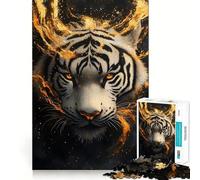 Tiger Wild Golden 1000 Piece Jigsaw Puzzles for Adults Teenagers Brain Game Mind Calm Exact Cut 38x52cm