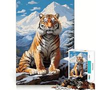 Tiger Wildlife Animal 1000 Piece Jigsaw Puzzle for Adults Brain Challenge Toy Group Play Clear Cut Lovely Present 50x75cm