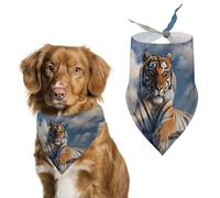 Tiger Wildlife Animal Dog Bandana Adjustable Pet Scarf Bib Cute Triangle Handkerchief for Dogs Cats Gifts