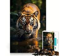 Tiger Wildlife Animal Jigsaw 1000 Pieces for Teenagers Mind Exercise Toy Relaxing Fun Design Assembly Perfect Present 50x75cm