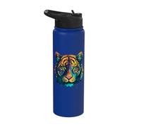 Tiger Wildlife Print Stainless Steel Insulated Water Bottle