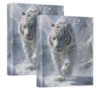 Tiger with Blue Eyes 3 Ring Binders 1.5 Inch Clear View Three Ring Binders Versatile Binder Fits 200 Sheets 2 Pack