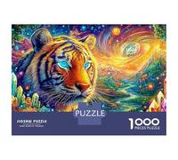 Tiger with Cosmic Crystal Landscape 1000 Piece Jigsaw Puzzle The Forest King Great Gift for Elders, Seniors, Adults & Kids 52x38cm/1000pcs