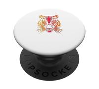 Tiger with fire color PopSockets Adhesive PopGrip