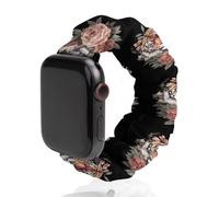 Tiger with Flowers Compatible with IWatch Series Watch Strap Fashion Scrunchies Stretchy