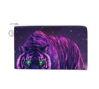 Tiger with Green Eyes Funny Coin Purse Portable Zipper Change Multifunctional Pouch Bag Gift for Men Women