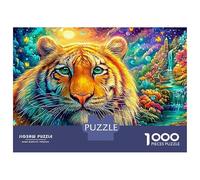 Tiger with Green Eyes in A Vivid Forest 1000 Piece Jigsaw Puzzle The Forest King Classic Jigsaw Puzzles for Kids & Adults 38x26cm/1000pcs