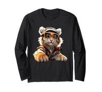 Tiger with Sunglasses I Love Tigers Wild Big Cats Cute Tiger Long Sleeve T-Shirt