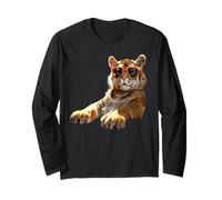 Tiger with Sunglasses I Love Tigers Wild Big Cats Cute Tiger Long Sleeve T-Shirt