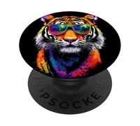 Tiger with Sunglasses I Love Tigers Wild Big Cats Cute Tiger PopSockets Adhesive PopGrip
