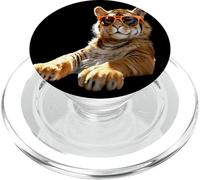 Tiger with Sunglasses I Love Tigers Wild Big Cats Cute Tiger PopSockets PopGrip for MagSafe