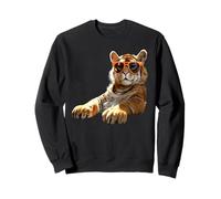 Tiger with Sunglasses I Love Tigers Wild Big Cats Cute Tiger Sweatshirt