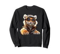 Tiger with Sunglasses I Love Tigers Wild Big Cats Cute Tiger Sweatshirt