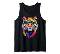 Tiger with Sunglasses I Love Tigers Wild Big Cats Cute Tiger Tank Top