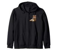 Tiger with Sunglasses I Love Tigers Wild Big Cats Cute Tiger Zip Hoodie