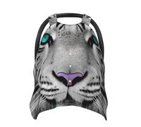 Tiger with Teal Eyes Baby Car Seat Canopy Cover, Multi Use Breathable Nursing Breastfeeding Covers for Mom Soft Stroller Sun Shade Newborn Shower Gift