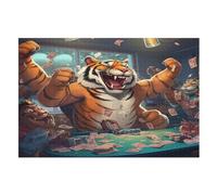 Tiger Wooden Jigsaw Puzzles for Adults 1000 Difficult Hard Poster Puzzle Jigsaw Puzzle 1000 Piece Precise Interlocking Family Gathering Educational Game Toys （75×50cm）