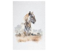 Tiger Wooden Jigsaw Puzzles for Adults 1000 Difficult Hard Poster Puzzle Jigsaw Puzzle 1000 Piece Precise Interlocking Family Gathering Educational Game Toys （78×53cm）
