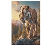 Tiger Wooden Jigsaw Puzzles for Adults 1000 Difficult Hard Poster Puzzle Jigsaw Puzzle 1000 Piece Precise Interlocking Family Gathering Educational Game Toys （78×53cm）