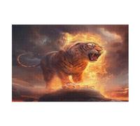 Tiger Wooden Jigsaw Puzzles for Adults 1000 Pieces Jigsaw Puzzle for Adults & For Kids Age 12 And Up Family Gathering Educational Game Toys （75×50cm）