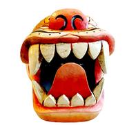 Tiger Wooden Wall hanging Mask Hand Carved & Painted Vintage Art Tiger Wall Art Decor Tiger figure Wooden Sculpture Mask Head for Tattoo Shop Art decor Home Office Gift (10" Tiger)