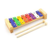 XYL14-CL 8-Note Glockenspiel & Two Mallets - Wooden Frame - Ideal Introduction to Musical Harmony - Metallophone Xylophone