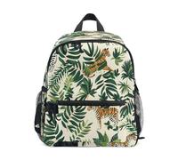 Tiger Zebra Black Panther Plant Pattern Toddler Backpack, Boy Backpack Preschool Bag Kindergarten Schoolbag Nursery Travel Bag for Girl