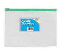 Tiger Zippy Bag Polypropylene A5 180 Micron Clear with Assorted Colour Zips (Pack 12) - 300480x12