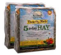 Tigerbox 2 Kilogram Natures Own Timothy Rich 5 a Day Hay Foraging Feed