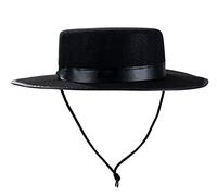 Tigerdoe Black Spanish Gaucho Amish Hat - Flat Top Fedora Costume Hat for Men - Cinco De Mayo - One Size - Black