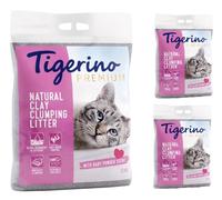 Tigerino Canada Clumping Clay Cat Litter Baby Powder Fragrance 3X12KG Scented Antibacterial Disposable And Hypoallergenic Hygiene Litter With Smell Control Formula
