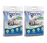 Tigerino Canada Sensitive Clumping Clay Cat Litter 24KG An Unscented Antibacterial Disposable And Hypoallergenic Hygiene Litter With Smell Control Formula Free 4.5cm Natural Catnip Ball