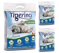 Tigerino Canada Sensitive Clumping Clay Cat Litter 36KG An Unscented Antibacterial Disposable And Hypoallergenic Hygiene Litter With Smell Control Formula Free 4.5cm Natural Catnip Ball